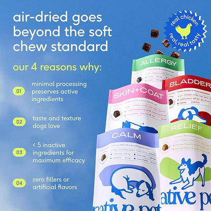 Native Pet Dog Allergy Chews - Dog Allergy Relief with Probiotics and Colostrum for Itchy Skin Relief to Support Seasonal Allergy and Healthy Immune System - All Natural Anti-Histamine - 60 Chews