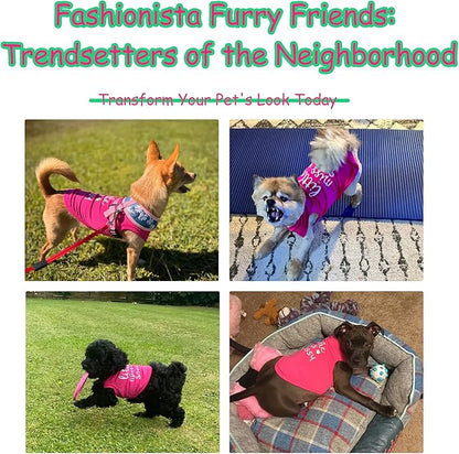 Paiaite Dog Clothes Fashionable Sleeveless Pet Vest: 'Little Miss Sassy' Printed Cotton Dog Shirt, Ideal for Small, Medium, and Large Breeds, Ensuring Comfort and Breathability Orange 3XL