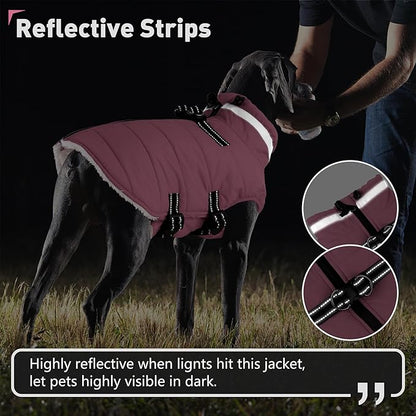 Dogcheer Dog Coat with Harness, Waterproof Dog Jacket Adjustable Winter Coat with Zipper, Christmas Puppy Snow Jacket Fleece Sweater for Small Medium Large Dogs - Light Pink S