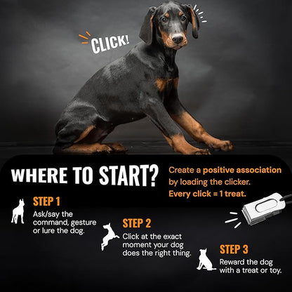 Dog Clicker Black & White (10 Pack) - Clickers for Pet Training - Dog Training & Behavior Aids Easy to Carry with You Anywhere - Teach Your Dog Tricks or Reward His Behavior