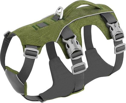 Escape Proof Dog Harness Small Sized Dog, Reflective No Pull Dog Vest with Handle, Lightweight Full Body Pet Harness Adjustable for Walking,Training(Green,Chest:16-27")