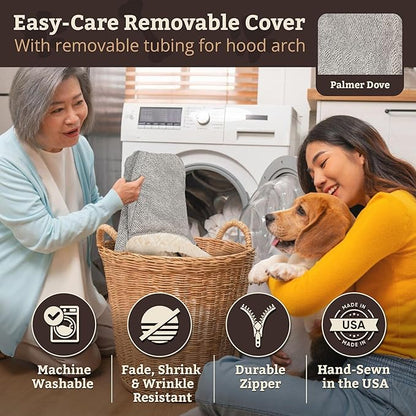 Snoozer Pet Products Luxury Rectangle Cozy Cave Dog Bed with Microsuede, Showdog Collection, Extra Large, Palmer Dove