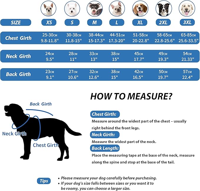 Fleece Hoodie, Windproof Waterproof Coat, Winter Warm Jacket, Cold Weather Pet Apparel Clothes Vest for Small Medium Large Dogs (2XL, Blue)