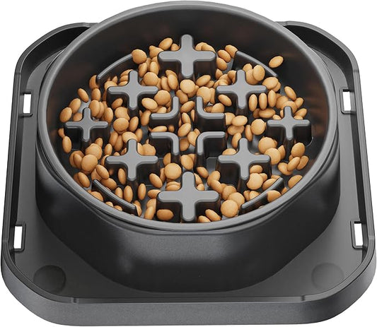 Slow Feeder Dog Bowls for Small Breed, Anti-Slip Puzzle Feeder Bowl to Slow Down Eating for Dogs, 1 Cup Maze Pet Food Feeding Bowl, Bloat Stop Preventing Puppy Dish - Starry Gray