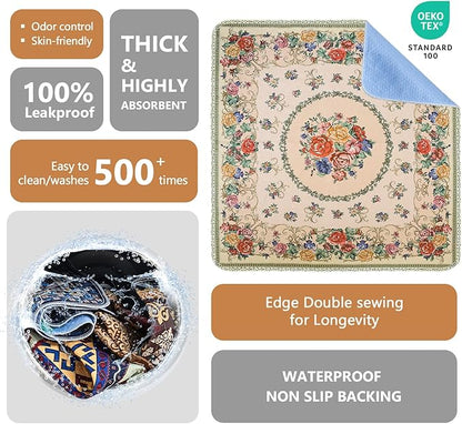 Qeils Washable Pee Pads, Reusable Puppy Pads Super Absorbent Leakproof Dog Training Pads, Non-Slip Wee Wee Pads for Crate, Floor, Potty Pads Feeding Mat Dog Pee 2 Pack 36"x36"