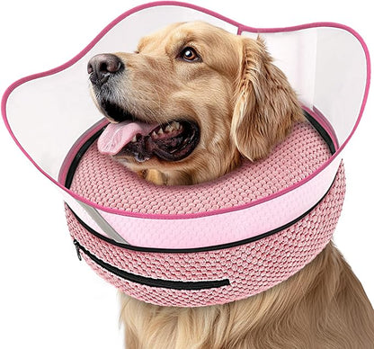 Supet Raised Inflatable Dog Cone Alternative Collars for After Surgery, Dog Donut Collar After Surgery, Soft Pet Cone for Small Medium Large Dogs to Stop Licking