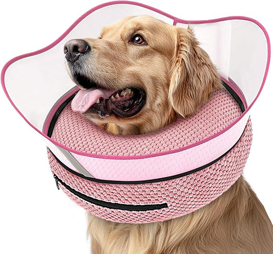 Supet Raised Inflatable Dog Cone Alternative Collars for After Surgery, Dog Donut Collar After Surgery, Soft Pet Cone for Small Medium Large Dogs to Stop Licking