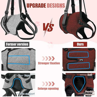SlowTon Dog Lift Harness - Adjustable Dog Sling for Medium Large Dogs, Hind Leg Support to Help Rehabilitate, Soft Padded Dog Support Harness for Elderly, Injured, Arthritic, Disabled Dogs(R,S)