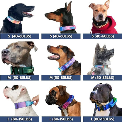 Tactical Dog Collar with Handle - Premium Quality Collar, Robust and Durable Design for Large, Strong Breeds - Pitbulls, Labradors, GSD - Pastel Icing - L - 1.5"