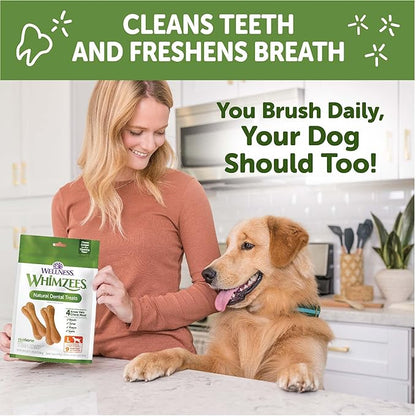 WHIMZEES Wellness Ricebone Dog Dental Treats, Natural Chews, Large Size, (9 Count)