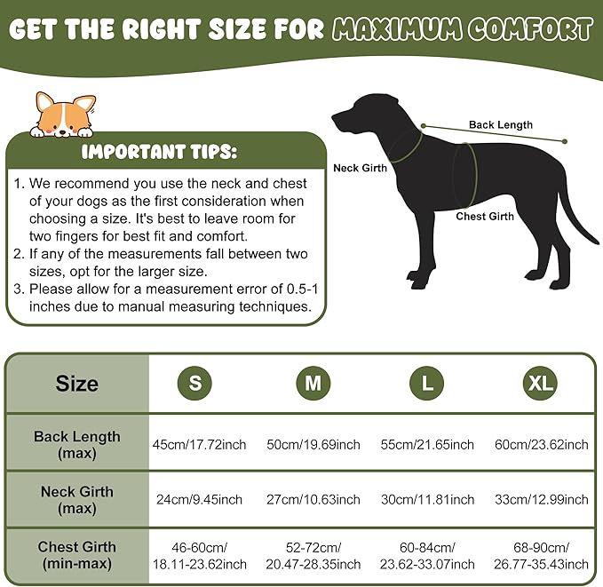 Dog Raincoat, Waterproof Dog Coat with Reflective Straps, Leash Hole & Polar Fleece Lining, Winter Snow Rain Coat for Small, Medium & Large Dogs, Warm, Windproof Vest Jackets