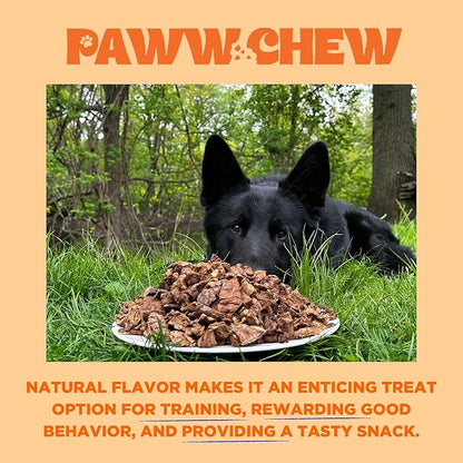 Paww Chew Beef Lung Dog Treats, 100% Natural, Single Ingredient, (2.5 Pound) Made in the USA, Dried & Dehydrated, High Protein, High Value Dog Training Treats, Grain Free, Low-Odor Free for All Breeds