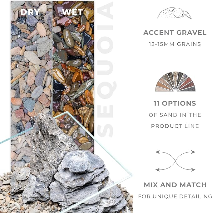 UNS Controsand - Sequoia, 8L - Natural Freshwater 6-15 mm Earthy Pebble - Decorative Small Rocks for Aquascaping Planted Tank - Aquarium Terrarium Substrate for Betta, Shrimp, Fish, Reptile Decor