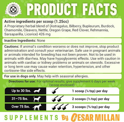 Cesar Millan Better Dog Allergy Supplements Powder - Allergy Balance Supports Seasonal Allergies & Occasional Dog Allergy Relief with Natural Ingredients - 4 oz, 60-Day Average Supply