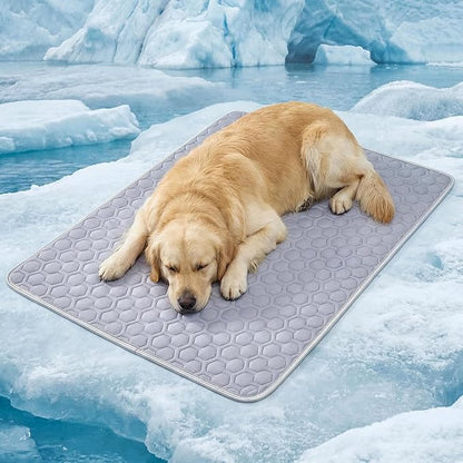 HAOMAIJIA Pet Cooling Mat for Dogs Thick Soft Washable Dog Cooling Mat Indoor Upgrade Waterproof Non-Slip Self Cooling Pad for Dog and Cat (Grey, 19'' x 24'' Small)
