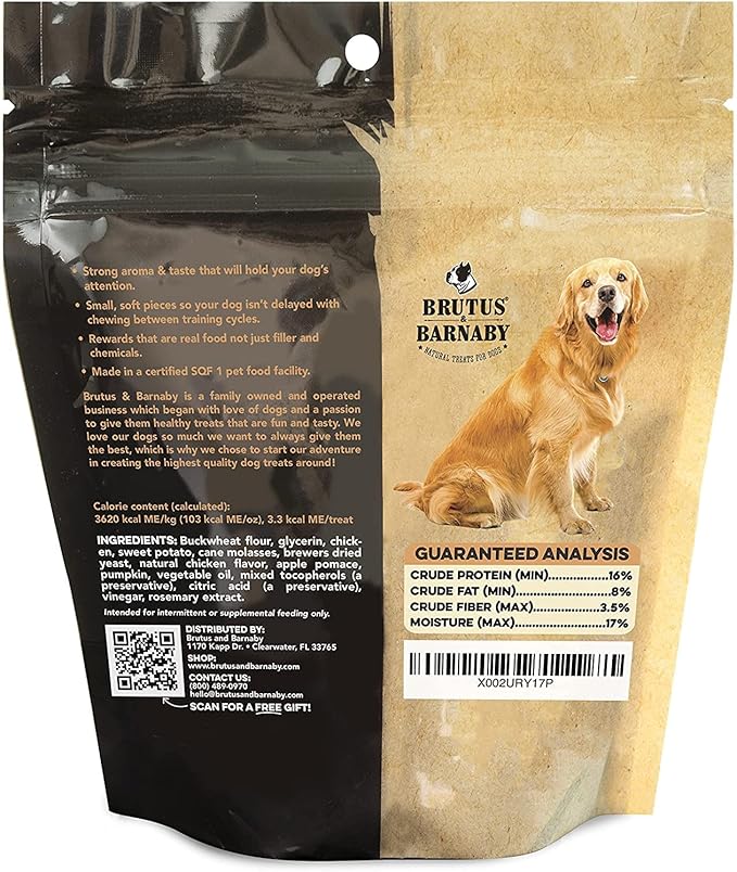 BRUTUS & BARNABY Training Treats for Dogs - Sweet Potato & Chicken - All-Natural Healthy Low Calorie Treat - Great to Use for Rewards in Training Your Puppy Or Dog