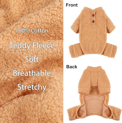 Dog Pajamas Small Sized Dogs Boy Girl Small Dog Sweater Fleece Puppy Clothes Jammies Doggie Pjs Chihuahua Fall Winter Warm Pet Onesies Jumpsuit Clothing Male Female