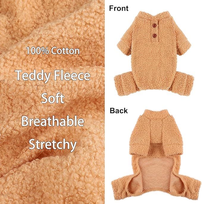 Dog Pajamas Small Sized Dogs Boy Girl Small Dog Sweater Fleece Puppy Clothes Jammies Doggie Pjs Chihuahua Fall Winter Warm Onesies Jumpsuit Clothing Pet Male Female