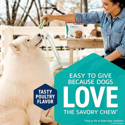 ORAVET Dental Chews for Dogs, Oral Care and Hygiene Chews (Medium Dogs, 25-50 lbs.) Purple Pouch, 14 Count