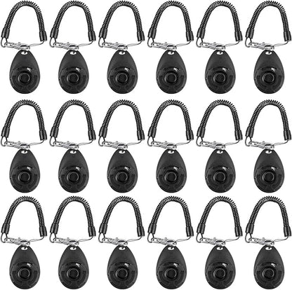 Frienda 18 Pieces Dog Training Clicker, Pet Behavioral Training Clickers with Wrist Strap for Dogs Cats Puppy Birds Horses(Black)