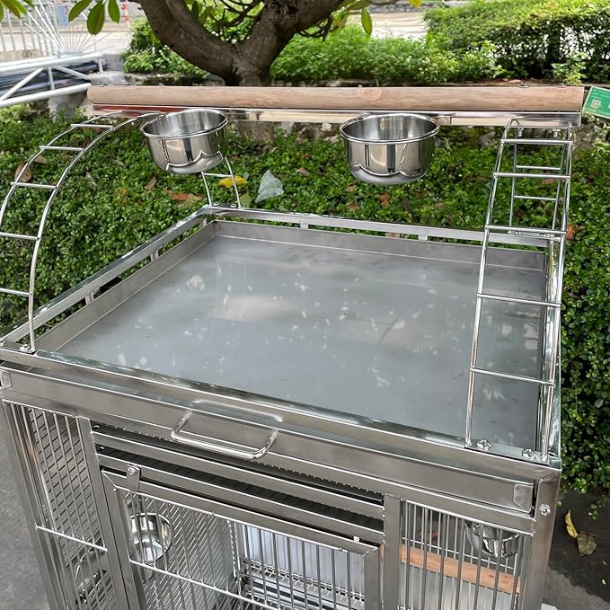 SUS201 Stainless Steel PLAYTOP Style Bird CAGE Parrot CAGE 24"X22"X60"