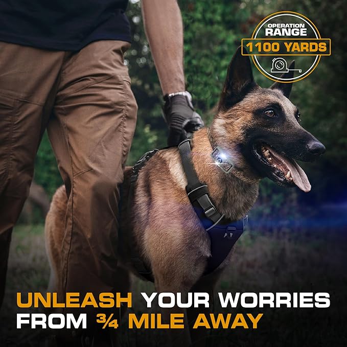 INVIROX Dog Shock Collar [Ultra K9] 124 Training Levels, 4 Powerful Modes with Night-Light and ¾ Mile Range 100% Safe Dog Training Collar for Large Dogs IP67 Waterproof (Camouflage)