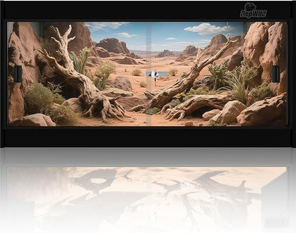 4x2x2 (120 Gallon) PVC Reptile Enclosure, RepWild Terrarium/Tank with Heavy-Duty Screen Top, Glass Sliding Doors & Lock for Bearded Dragons, Ball Python, Geckos, Lizards