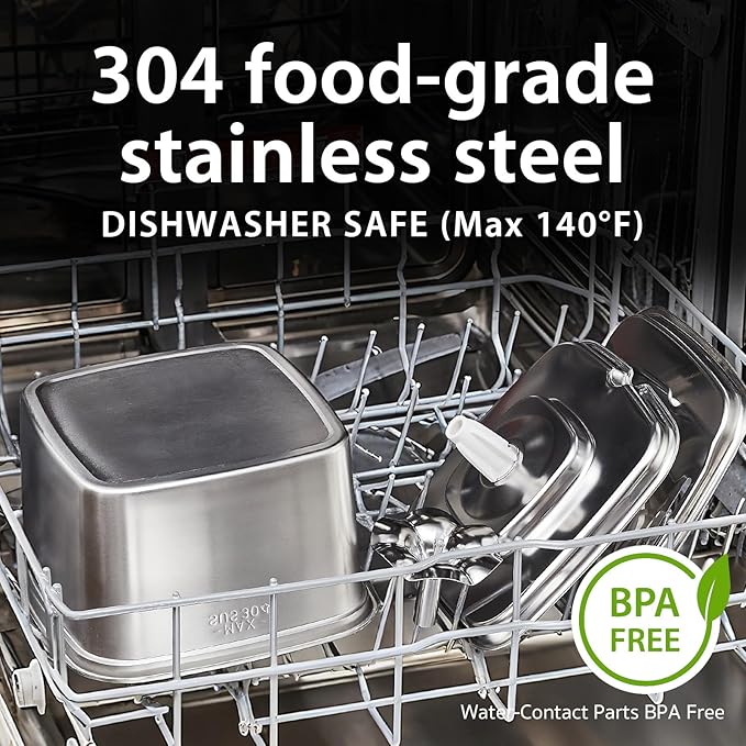 Veken Innovation Award Winner Stainless Steel Cat Water Fountain, 108oz/3.2L Automatic Pet Fountain Dog Water Dispenser with 6 Replacement Filters & Silicone Mat for Cats, Dogs, Multiple Pets (Silver)