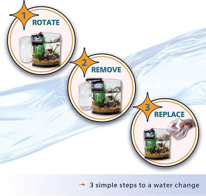 Aqueon LED MiniBow Small Aquarium Fish Tank Kit with SmartClean Technology, Blue, 1 Gallon