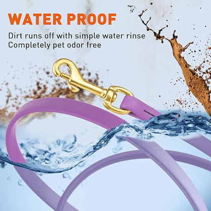 Viper Biothane K9 Working Dog Leash Waterproof Lead for Tracking Training Schutzhund Odor-Proof Long Line with Solid Brass Snap for Puppy Medium and Large Dogs, 15ft Amethyst Purple