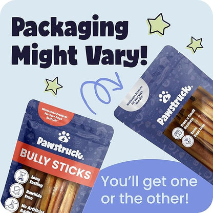 Pawstruck Premium 5-8" Bully Sticks for Dogs, 1 lb Bag - 100% Digestible, Natural Beef, Low Odor, Long-Lasting Chew for Medium & Large Dogs - Single Ingredient, Rawhide-Free Treat
