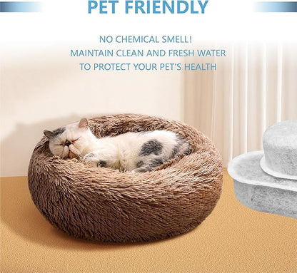 Cat Fountain Charcoal Replacement Filters Compatible with W600 Large Dog Water Fountain 205oz/6L Automatic Pet Dog Water Bowl Drinking Dispenser (4 Pack)