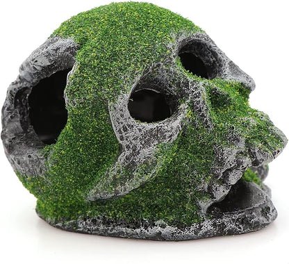 AQUA KT Aquarium Landscape Head Skeleton Skull Rock Fish Hiding Place Cichlid Cave for Gold Betta Fish Tank Decoration Freshwater or Marine Aquariums