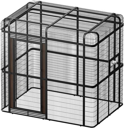 Large Bird Cage for Parakeets Outdoor Bird Aviary Parrot Cage with Perch, Walk-in Heavy Duty Birdcage for Macaws Canaries Parrots Budgie Lovebirds, Black