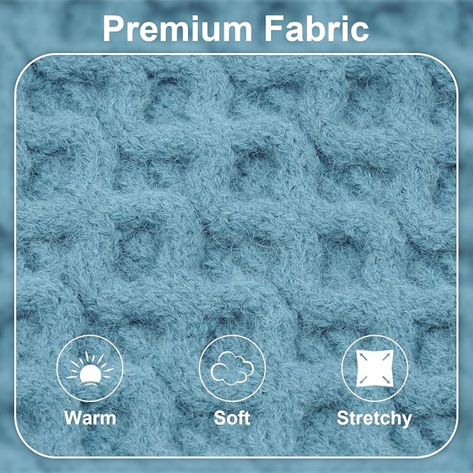 Large Dog Sweater, Fall Winter Warm Turtleneck Pullover, Thick Soft Stretchy Knit for Sensitive Skin, Fleece Christmas Sweaters for Dogs Girl Boy Easy on, Blue L