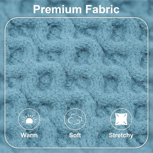 Large Dog Sweater, Fall Winter Warm Turtleneck Pullover, Thick Soft Stretchy Knit for Sensitive Skin, Fleece Christmas Sweaters for Dogs Girl Boy Easy on, Blue L