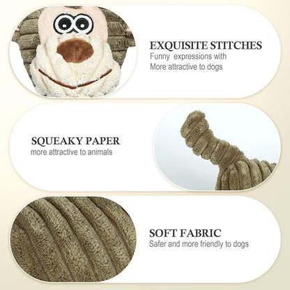 Dog Toys for Large Dog - Plush Squeaky Medium & Small Dog Toys - Stuffed Animals Puppy Toys - Funny Cute Dog Toys for Dog Birthday Presents (Monkey)