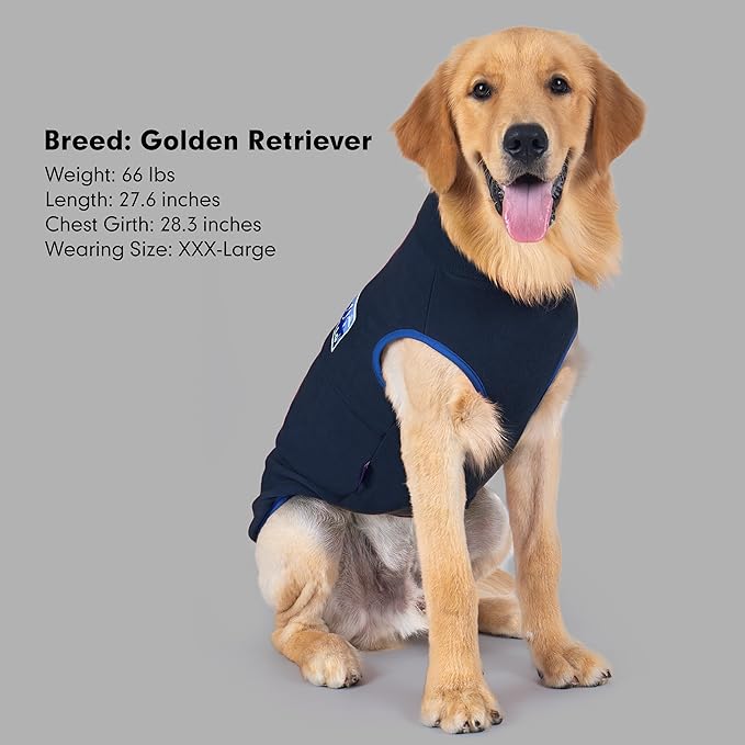cyeollo 3XL Fleece Dog Sweater, Pullover Sweatshirt Stretchy Fleece Vest Warm Winter Fall Clothes for Large Dogs Boy Turtleneck Pet Apparel, Navy Blue XXXL