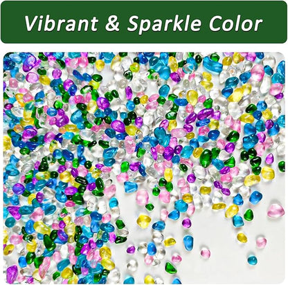 BXI 2.2 Lbs Small Aquarium Substrate Gravel Sand, Polished Smooth Fish Tank Gravel, Colorfast Uncoated Vibrant Blue Sea Glass, Decorative Stones for Vase Fillers, Fairy Garden, Potted Plants