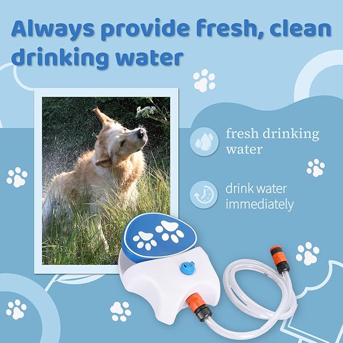 Gugxiom Outdoor Pet Water Fountain, Step On Dog Water Fountain, Dog Water Toy, Water Dispenser System for Fresh Water