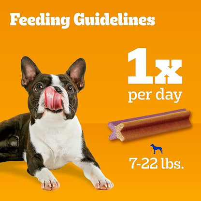 Pedigree Dentastix Dual Flavor Small Dog Dental Treats, Bacon & Chicken, 5.08 oz. Bag (24 Treats)