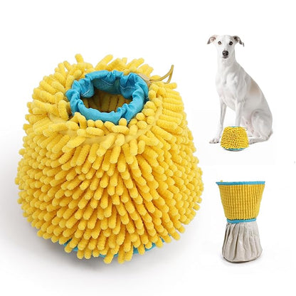 ETIAL 2-in-1 Dog Paw Cleaner & Dryer Cup with Built-In Towel, Portable Pet Foot Cleaning Washer for Mud, Dirt, Sand, and Water, Machine Washable, Foldable Design for Travel (L)