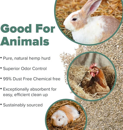 All Walks 70 Liter Hemp Bedding for Chicken Coops, Horses, Ponies, Llama, Emu, Ducks, and Turkeys - 100% Natural, Superior Odor Control, Biodegradable Pet Bedding, Dust-Free - Made in USA