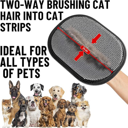 Pet Hair Remover Glove - 4-in-1 Grooming Kit with Hair Removal Glove, Nail Clippers, Comb & File - Dog & Cat Grooming Tools for Furniture, Clothes & Fur”