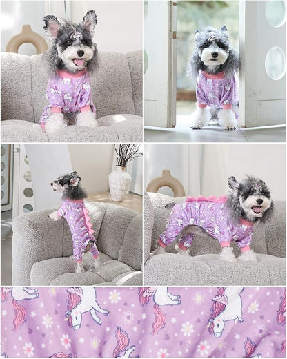 CuteBone Dinosaur Costume Dog Pajamas, Stretchy Spandex Crystal Velvet Sleepwear Coat for Small Dogs, Soft & Warm Pet Outfit Clothes for Cold Weather, Cozy Pullover Design COSP11M