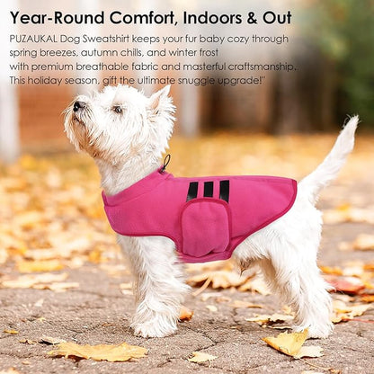 Dog Sweater,Adjustable Dog Sweaters for Small, Medium and Large Dogs Boys Girls, Dachshund Chihuahua Fleece Dogs Sweater(Pink,M)