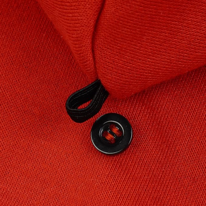 FUAMEY Dog Hoodie Winter Fleece Sweater - Pet Warm Sweatshirt Pullover With Pocket, Leash Hole - Christmas Outfit for Small Medium Large Dogs - Red S