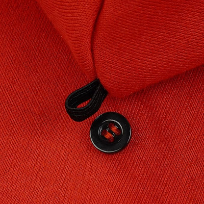 FUAMEY Dog Hoodie Winter Fleece Sweater - Pet Warm Sweatshirt Pullover With Pocket, Leash Hole - Christmas Outfit for Small Medium Large Dogs - Red S