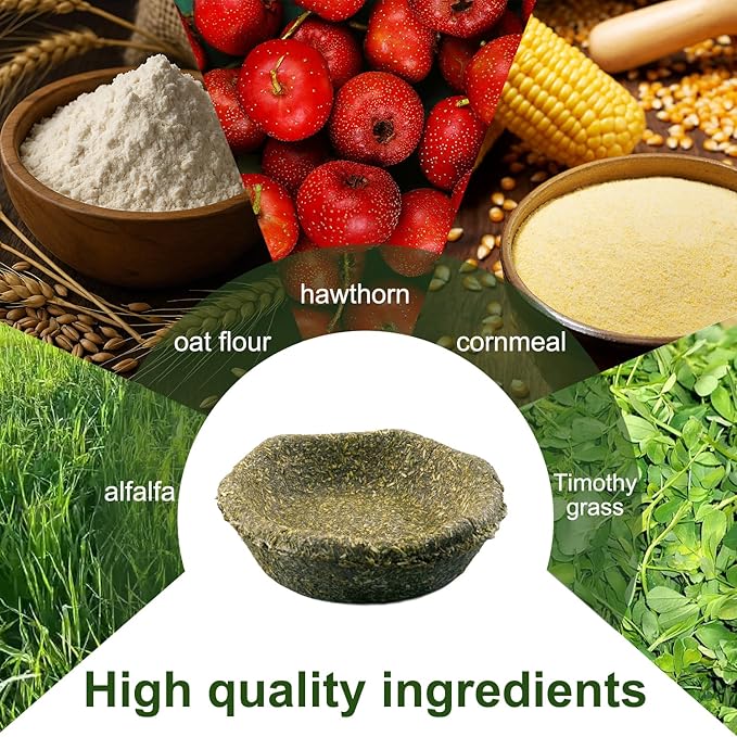 Jiaxix 5 Pack Furry Timothy Hay Chewing Bowl for Guinea Pig & Bunnies,Edible Guinea Pig Food,Guinea Pig Toys, Bunny Toys