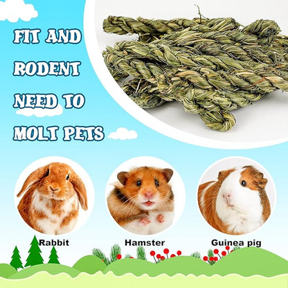 matafat 25pcs Rabbit Timothy Hay Toy for Bunny Small Animal Treats Natural Grass Stick Chew Toys Snacks Molar Teeth Grinding for Guinea Pigs Chinchillas Hamsters